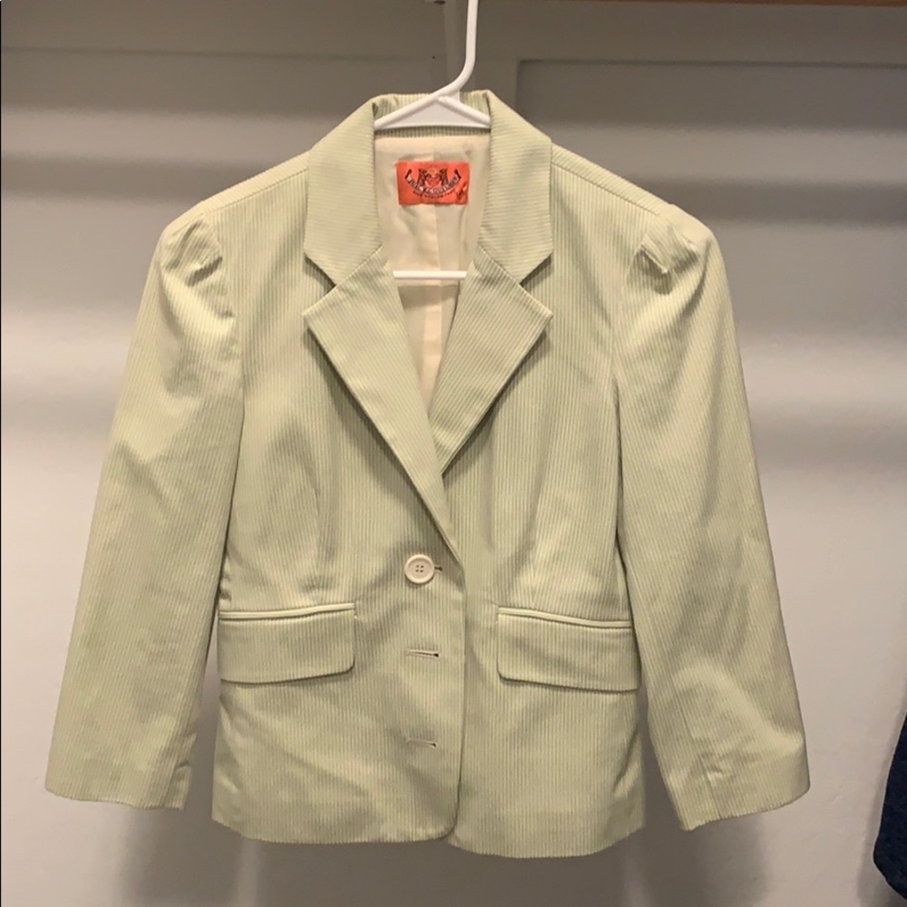 Juicy green and cream stripe blazer